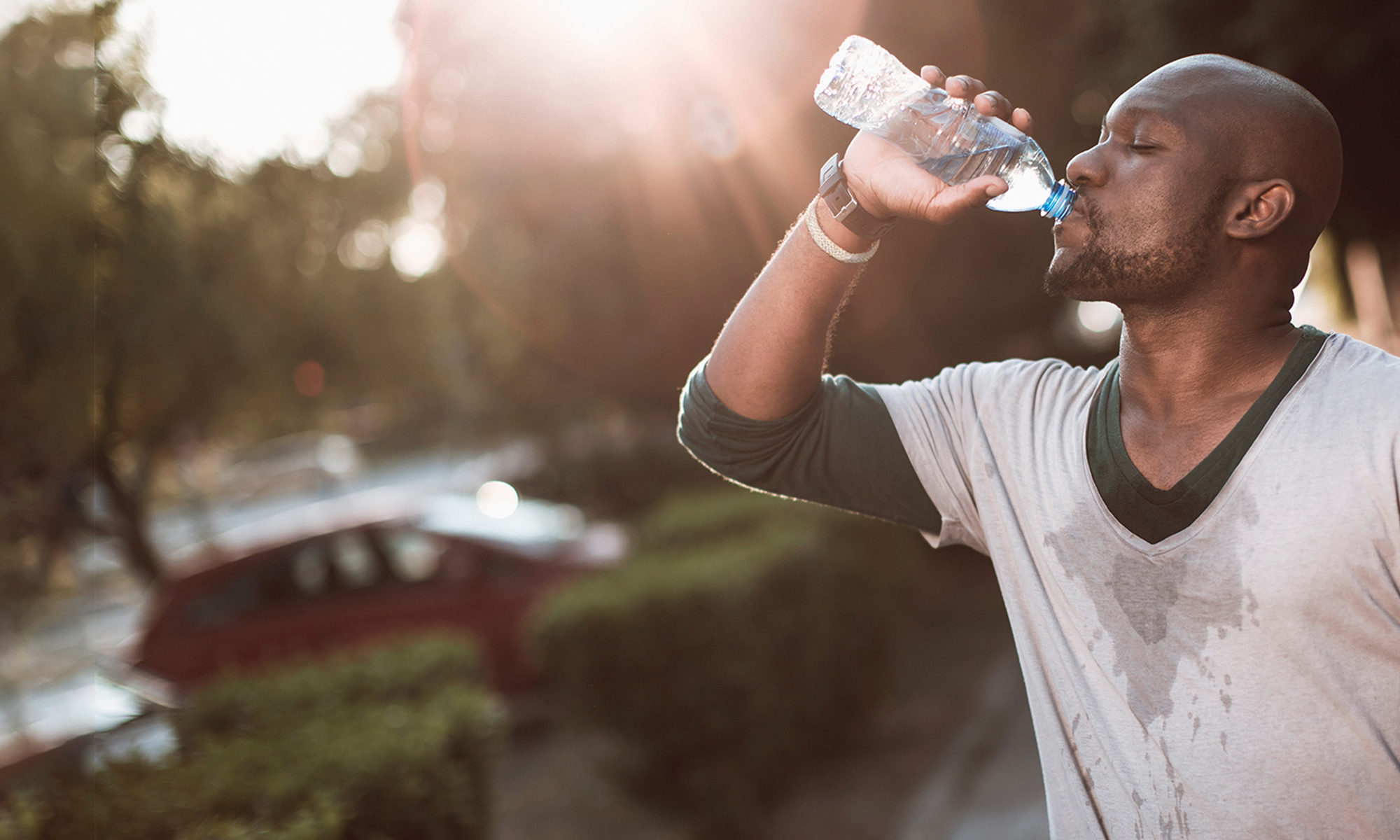 Man Drinking Water