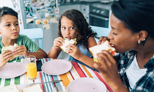 Family eating healthy